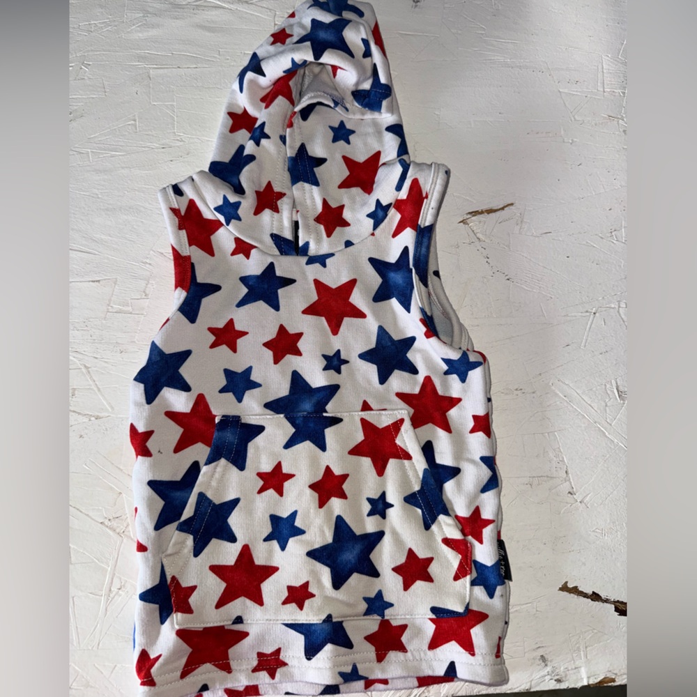 Kids Star-Patterned Hooded Tank Top